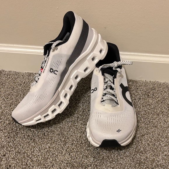 On Running Shoes - On Running Women's White and Black Cloud Running Shoes